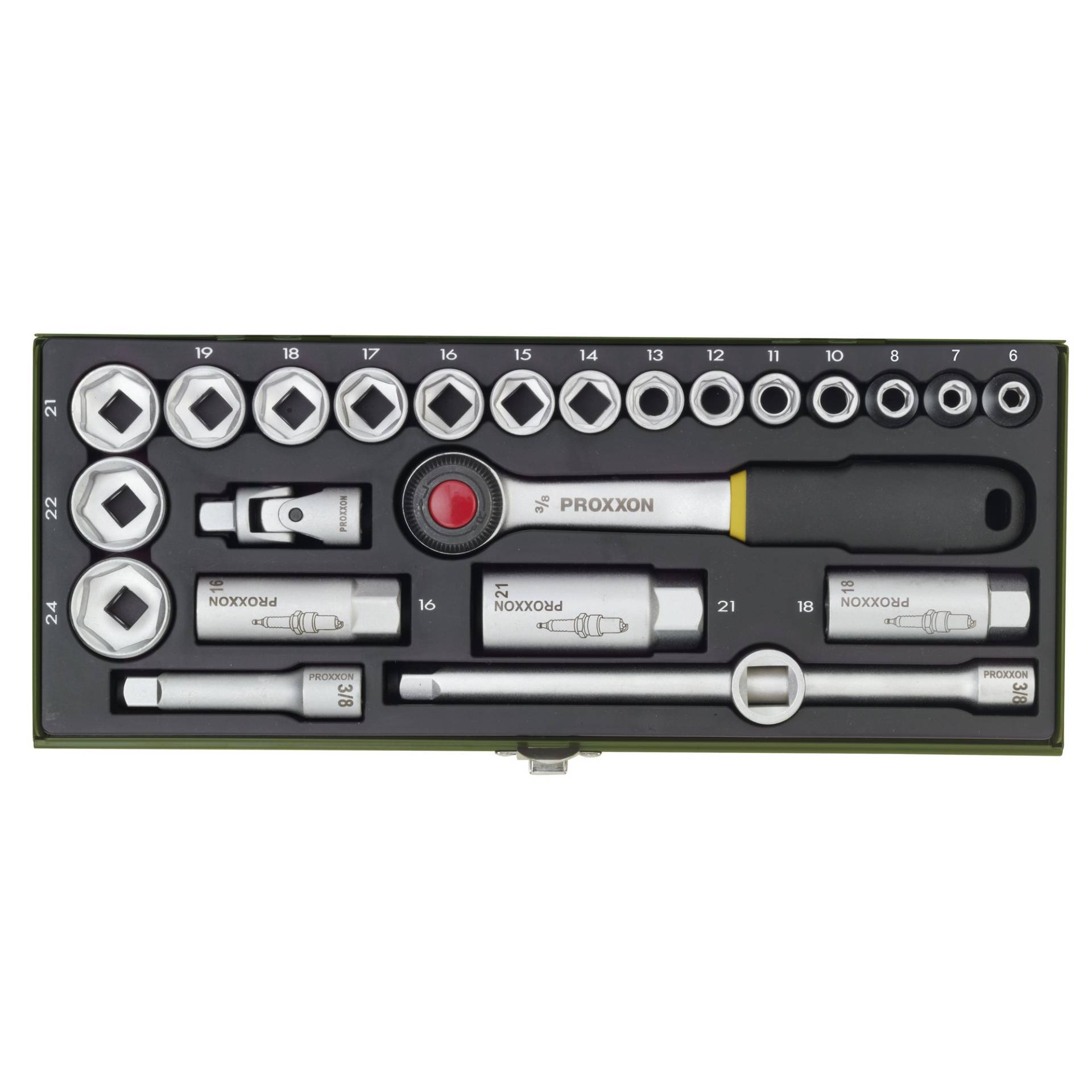 Proxxon Steckschlüsselsatz 'Industrial' mit Ratschenschlüssel 3/8" 24-teilig Proxxon Steckschlüsselsatz 'Industrial' mit Ratschenschlüssel 3/8" 24-teilig von Proxxon