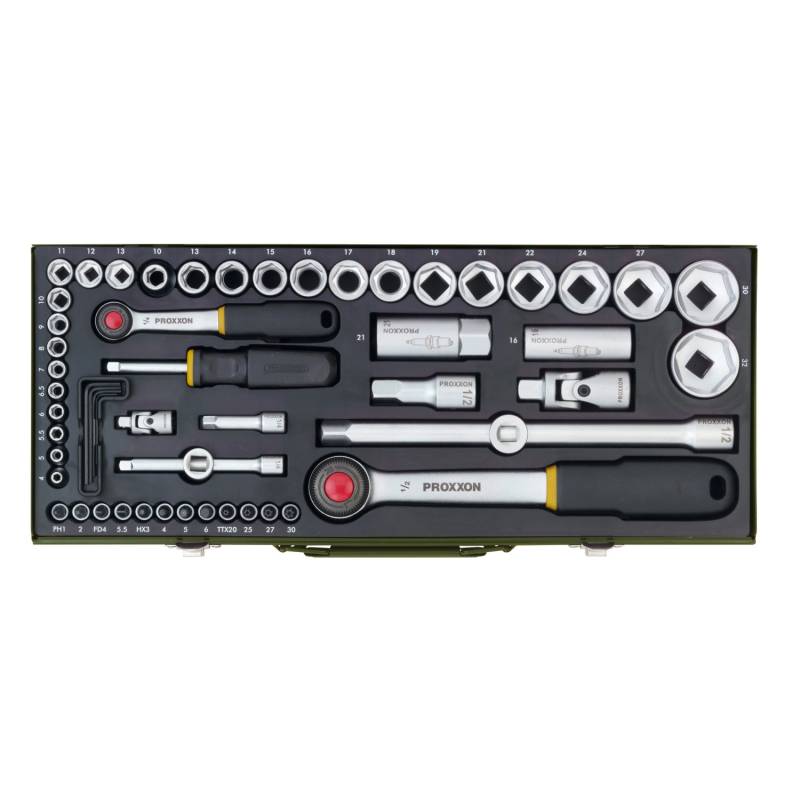 Proxxon Steckschlüsselsatz Komplett-Set 1/4 Zoll und 1/2 Zoll 56-teilig von Proxxon