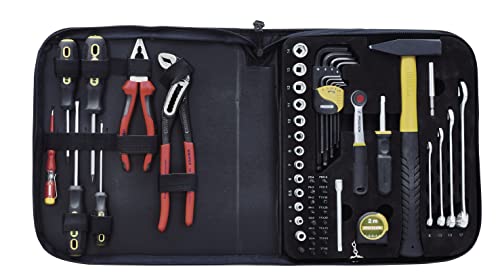 Proxxon Universal Werkzeugtasche (Handwerkzeug-Set mit Textiltasche, stabile Werkzeugtafel, inkl. Spannungsprüfer, Zangen, Schraubendreher, Hammer) 23670 von Proxxon