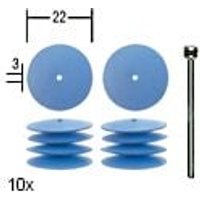 Silikon-Polierscheibe Linse, ø 22 mm, 10 Stück mit Träger - 28293 - Proxxon von Proxxon