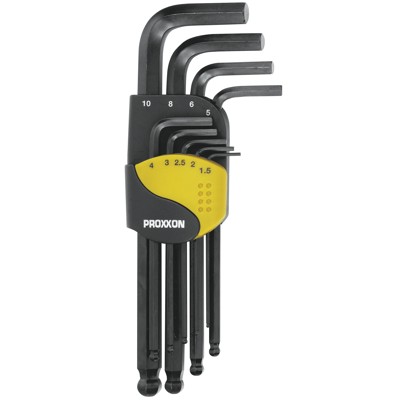 Winkelschlüsselsatz für Innensechskant-Schrauben, 9-teilig (1,5 bis 10mm) von Proxxon