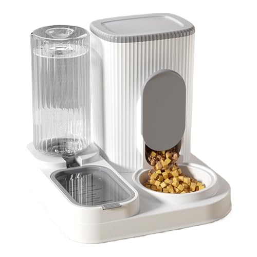 Proypiax Automatischer Katzenfutterautomat, Auto Pet Feeder,Hundefuttermittel -Wasserfutterspender | Große Kapazität 2 in 1 Fütterungsversorgung, abnehmbare Lebensmittelschale für kleine mittelgroße von Proypiax
