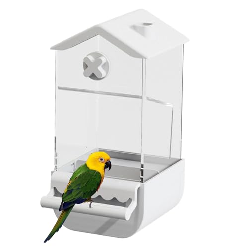 Proypiax Automatischer Vogelfutterautomat,Papageien Futterautomat Mit Vorratsbehälter | Körnerautomat Für Unzertrennliche Mit Spritzwassergeschütztem Napf von Proypiax