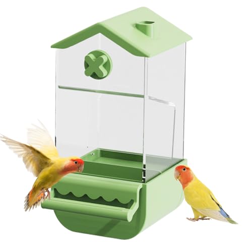 Proypiax Automatischer Vogelfutterautomat | Papageien Futterautomat Mit Vorratsbehälter,Körnerautomat Für Unzertrennliche Mit Spritzwassergeschütztem Napf von Proypiax