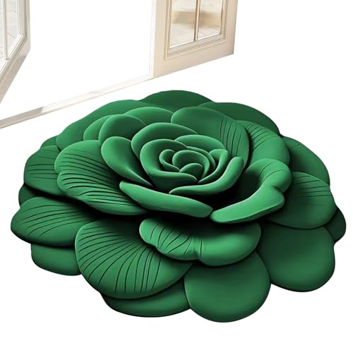 Proypiax Badematte Für Badezimmer rutschfest - 3D Blumenmuster Saugfähige Badezimmermatte,Wiederverwendbare Türvorleger für Eingangsbereich Flure Korridore Türen von Proypiax