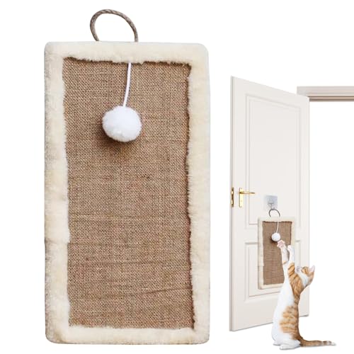 Proypiax Cat Scratching Mat | Teppich Kratzmatte Für Katzen,Interaktives Aufhängbares Möbelschutz Spielzeug mit Ball für Kitten - Für Wohnzimmer Schlafzimmer Küche Boden Spielzeit von Proypiax