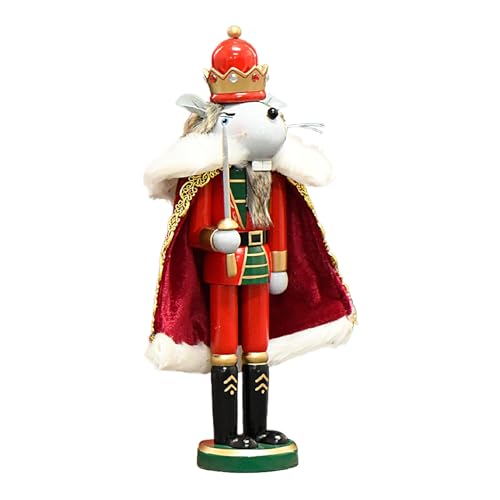Proypiax Dekorativer Nussknacker aus Holz, Nussknacker Weihnachtsdekoration Holz | Mäusekönig-Statue,12 Zoll Creative Mice King Festliche Weihnachtsdekoration für Regale 142/200) von Proypiax