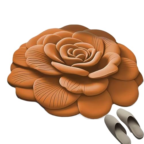 Proypiax Duschmatte Für Badezimmer - 3D Blumenmuster Saugfähige Badezimmermatte - Wiederverwendbare Türvorleger für Eingangsbereich Flure Korridore Türen von Proypiax