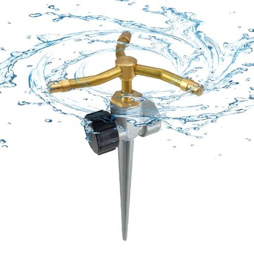 Proypiax Für Garten, 3-Arme Messing Pflanzenbewässerer, Wetterfester 360 Grad Sprenger Für Garten Rasen Landschaft Pool Terrasse Proypiax Für Garten, 3-Arme Messing Pflanzenbewässerer, Wetterfester 360 Grad Sprenger Für Garten Rasen Landschaft Pool Terrasse von Proypiax
