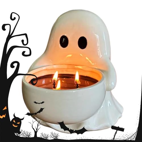 Proypiax Geister Kerzenhalter | Gruselige Geister Kerzenhalter Aus Keramik Für Kamin | Halloween Deko Für Wohnung Balkon Party Hochzeit Feier von Proypiax