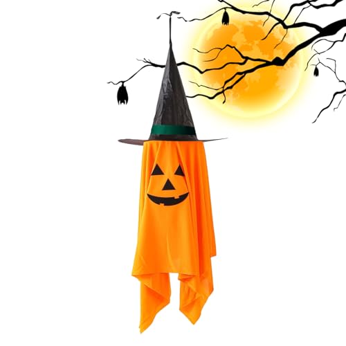 Proypiax Halloween-Deko | Schwarzhut Kürbis Baumdekoration - Halloween-Spruch Deko Für Garten Terrasse Wohnung Eingangsbereich Vorgarten Haus Proypiax Halloween-Deko | Schwarzhut Kürbis Baumdekoration - Halloween-Spruch Deko Für Garten Terrasse Wohnung Eingangsbereich Vorgarten Haus von Proypiax