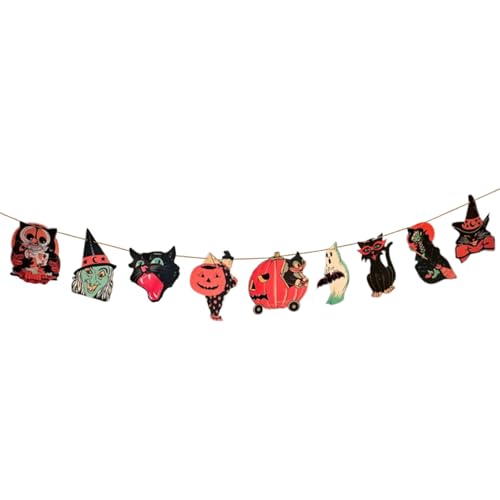 Proypiax Halloween Dekorationsbanner - 1,6m Fest Holz Girlande Banner - Halloween Deko für Garten Tür Fenster Eingang Terrasse Außenbereich Proypiax Halloween Dekorationsbanner - 1,6m Fest Holz Girlande Banner - Halloween Deko für Garten Tür Fenster Eingang Terrasse Außenbereich von Proypiax