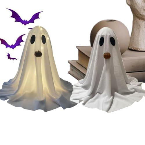 Proypiax Halloween Geist | Mit LED-Beleuchtung Deko Für Innen | 2 teilige ästhetische Heimkunst für Innen Außen Kaminsims Schlafzimmer Kamin und Kinderzimmer von Proypiax
