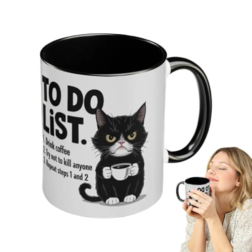 Proypiax Katzen Tassen - Keramische To-Do-Liste Katzen Trinkbecher | Wiederverwendbar Isolierbecher Heiß & Kalt Proypiax Katzen Tassen - Keramische To-Do-Liste Katzen Trinkbecher | Wiederverwendbar Isolierbecher Heiß & Kalt von Proypiax
