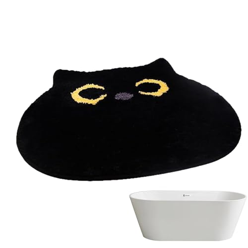 Proypiax Katzenförmige Badematte,Schwarz Katzen Motiv Teppich - 50x55 cm Weicher Antirutsch Teppich Für Boden Haus Bad Küche Dusche Proypiax Katzenförmige Badematte,Schwarz Katzen Motiv Teppich - 50x55 cm Weicher Antirutsch Teppich Für Boden Haus Bad Küche Dusche von Proypiax