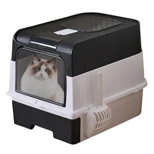 Proypiax Katzenklo - Hoch Katzentoilette - Mit Schaufel Leichtes Geruchskontroll-Sieb Faltbare Umrandung Für Innenbereich Ecke Einfache Reinigung von Proypiax