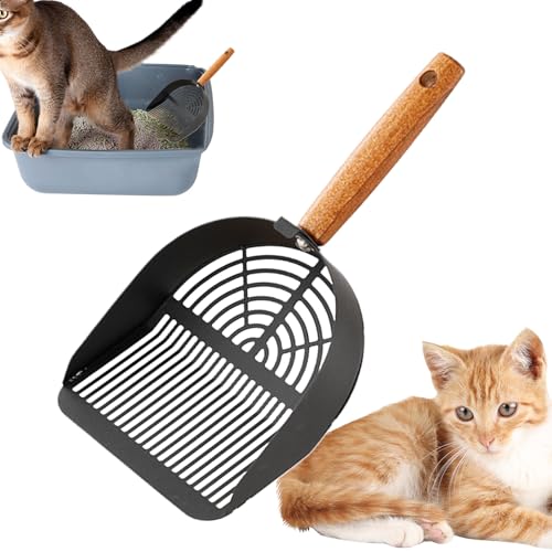Proypiax Katzenstreu-Schaufel | Edelstahl Katzenklo Schaufel Mit Ergonomischem Langgriff & Robustem Sieb | Tragbares Siebwerkzeug Mit Ergonomischem Langgriff, Haustierzubehör Für Haushalt, Reisen & von Proypiax