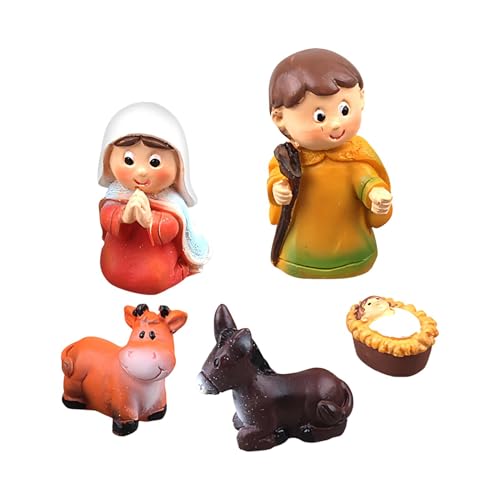 Proypiax Krippenfiguren-Set,Krippensets & Figuren | Set mit 5 kleinen Tischdekorationen der Heiligen Familie - Klassische Krippen-Kollektion, Ornamente für Kaminsims, Mittelstücke, Dekorationen Proypiax Krippenfiguren-Set,Krippensets & Figuren | Set mit 5 kleinen Tischdekorationen der Heiligen Familie - Klassische Krippen-Kollektion, Ornamente für Kaminsims, Mittelstücke, Dekorationen von Proypiax