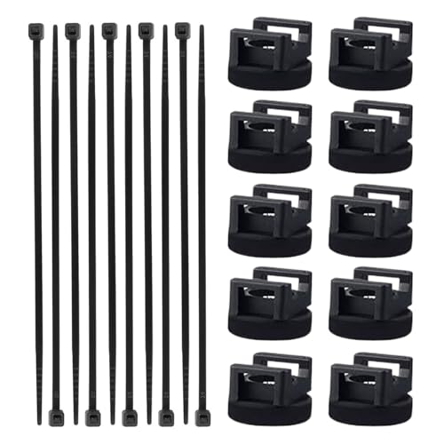 Proypiax Magnetischer Kabelhalter | 10er Set Ladekabelhalter mit Kabelbindern | Wiederverwendbar Mit Halterbändern Für Küche Schreibtisch Auto Wand Büro Organisation von Proypiax