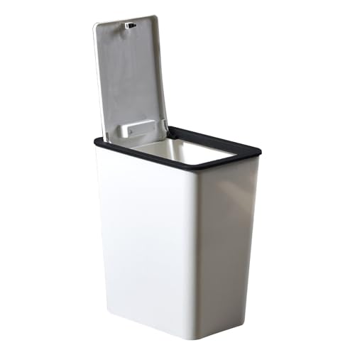 Proypiax Mülleimer Mit Deckel - Abfallbehälter | 13L Schmaler Mülleimer Mit Druckknopf Für Dekorative Inneneinrichtung Badezimmer Küche Wohnzimmer von Proypiax