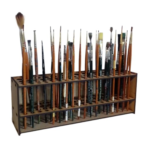 Proypiax Pinselhalter, Pinselhalter | Kosmetischer Pinselbehälter,67 Löcher Schreibtisch Organizer Ständer für Bleistifte Kunstwerkzeuge, Holz Wandmontage Pinselregal Proypiax Pinselhalter, Pinselhalter | Kosmetischer Pinselbehälter,67 Löcher Schreibtisch Organizer Ständer für Bleistifte Kunstwerkzeuge, Holz Wandmontage Pinselregal von Proypiax