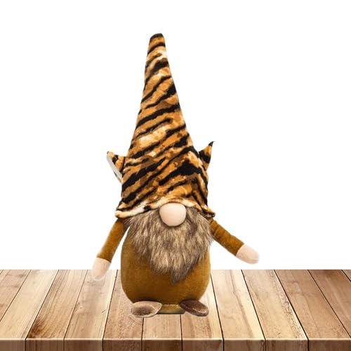 Proypiax Plüsche klein,Plüsche | Winter gesichtslose e Figuren,Tiger-Leoparden-Druck, Bauernhaus-Figur, für Four Seasons Home, Kamin, Tischregal von Proypiax
