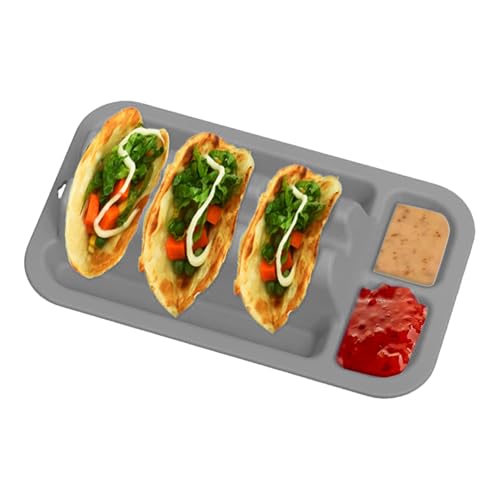 Proypiax Taco Ständer - Tacos Halterung Mit 3 Fächern - Wiederverwendbarer Silikonständer mit 2 Gewürzschalen für Familienfeiern Hochzeitsbuffet von Proypiax