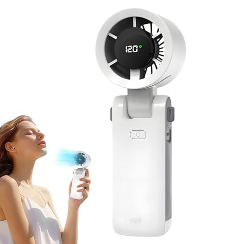 Proypiax Tragbarer Ventilator Für Reisen - Zusammenklappbarer Kühlventilator,Mit Digitaldisplay, Mehrere Geschwindigkeitsstufen, Leichtes Kühlgerät Für Camping Fitness Zuhause von Proypiax