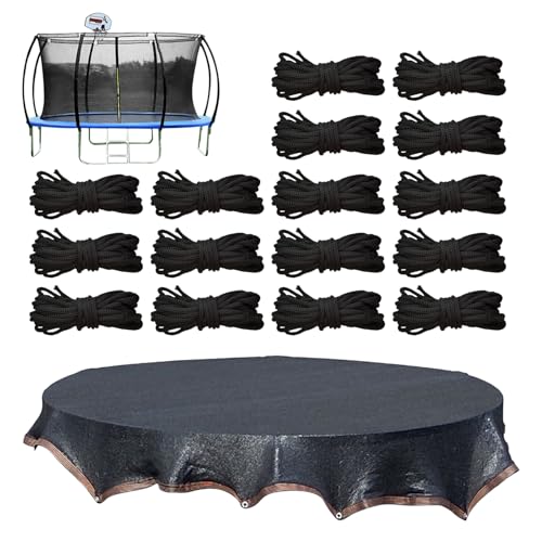 Proypiax Trampolin Abdeckplane,Trampolin Sonnenschutz mit Schnur | Netz mit UV-Schutz Wetterbeständiges Design Mesh-Netzplane Outdoor Sportzubehör für Rasen Spielplatz Hinterhof Garten Terrasse von Proypiax