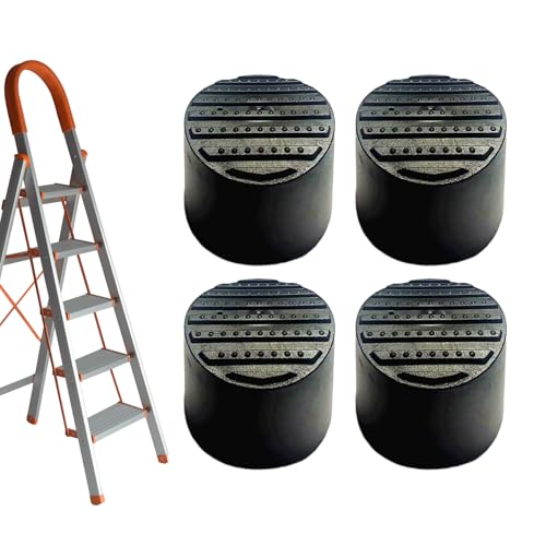 Proypiax Trittleiter Fußabdeckungen | 4 Stück Leiterschutzpolster | Antivibrations Bodenleisten Für Innen Außen Baustelle von Proypiax