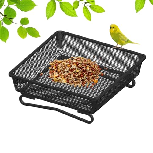 Proypiax Vogelfutterstation Boden - 18 cm Quadratische Getreidespender Platte | Dekorativer Vogelnetzfütterer Für Garten Terrasse Rasen Und Fensterbank von Proypiax