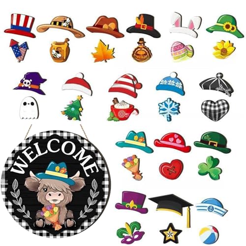 Proypiax Willkommensschild Für Haustür | Austauschbares Magnetisches Willkommensschild Für Haustür | Rustikales Wohnaccessoire Für Herbst Weihnachten Halloween Büro Schlafzimmer Proypiax Willkommensschild Für Haustür | Austauschbares Magnetisches Willkommensschild Für Haustür | Rustikales Wohnaccessoire Für Herbst Weihnachten Halloween Büro Schlafzimmer von Proypiax