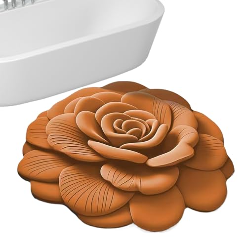 Proypiax rutschfeste Badezimmermatte - 3D Blumenmuster Saugfähige Badezimmermatte,Wiederverwendbare Türvorleger für Eingangsbereich Flure Korridore Türen von Proypiax