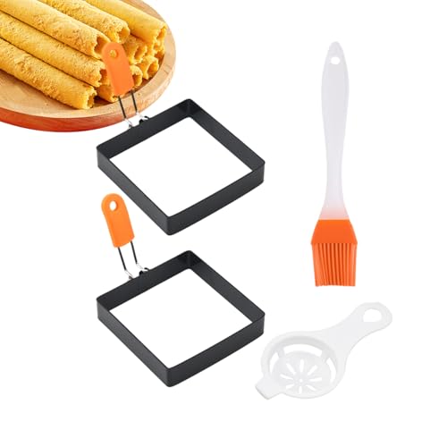 Spiegeleiform Quadratische Edelstahl Ei Ring Mit Silikongriff, Spiegeleiform Quadratischer Eierring, Edelstahl-Spiegelei Grillpfannkuchen-Formen Silikongriff Für Frühstück, Omelett, Sandwich Spiegeleiform Quadratische Edelstahl Ei Ring Mit Silikongriff, Spiegeleiform Quadratischer Eierring, Edelstahl-Spiegelei Grillpfannkuchen-Formen Silikongriff Für Frühstück, Omelett, Sandwich von Proypiax