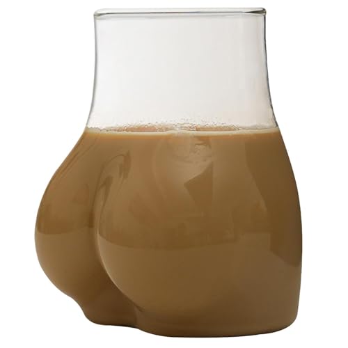 Tasse Lustig Mit Hintern Form Lustiger Becher,Handheld-Glas Butt- Förmiger Tassen Funny Coffee Cup Butt Shape Kaffeetasse Teetasse,für Latte Macchiato Eiskaffee Whisky Joghurt Soda Kaffee von Proypiax