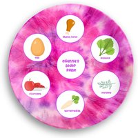 Personalisierte Seder Platte Pink Tie-Dye | Benutzerdefinierte Namensteller Kindergeschirr-Set Ob Teller, Schüssel, Becher Oder Tischset Pessach von Prsnlizationstation