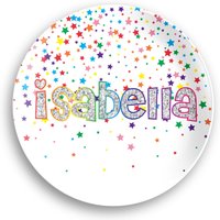 Personalisierte Sparkle Star Plate | Benutzerdefinierte Namensteller Kindergeschirr-Set Ob Teller, Schüssel, Becher Oder Tischset von Prsnlizationstation