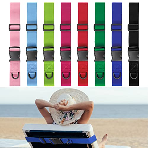8 Stück Handtuchbänder, Strandtuch-Clips, Strandtuch-Bänder, Dehnbare Handtuch-Clips für Strandkörbe, Cruise Essentials (Schnallen-Stil) von Prudiut
