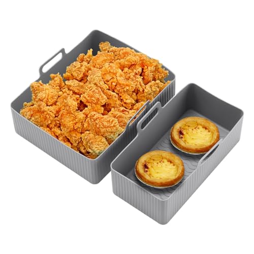 2 Stk Silikonform Für Heißluftfritteuse Air Fryer Liners Wiederverwendbar Anstelle Airfryer Backpapier Pergamentpapier Air Fryer Basket Liner, Air Fryer Silikon Liner Topf von Pruojhw