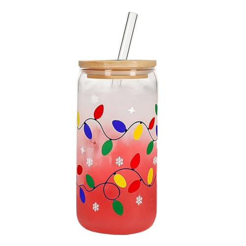 Farbwechselbecher, Trinkbecher Mit Deckel Und Strohhalm, Wiederverwendbare Glasbecher Für Eiskaffee, Milchshakes & Dichtes Trinkgefäß - Niedlicher Weihnachts Becher Farbwechselbecher, Trinkbecher Mit Deckel Und Strohhalm, Wiederverwendbare Glasbecher Für Eiskaffee, Milchshakes & Dichtes Trinkgefäß - Niedlicher Weihnachts Becher von Pruojhw