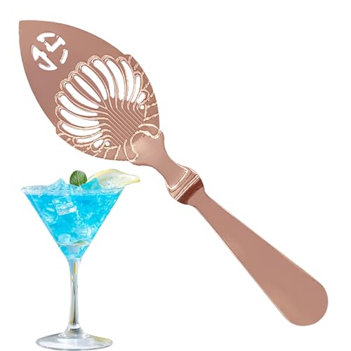 Pruojhw Absinth-Löffelhalter ohne Löffel – mit Zuckerwürfelsieb in hohlem Design | Trinkfilter für Cocktail-Glasbecher, geschlitzte Servierlöffel aus Stahl von Pruojhw