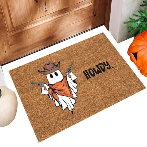Pruojhw Halloween-Matte, Halloween-Türmatte - Dekorative Bodenmatte - Halloween-Fußmatte für den Außenbereich, rutschfeste Willkommensmatte für Halloween, dekorativer Eingangsteppich von Pruojhw