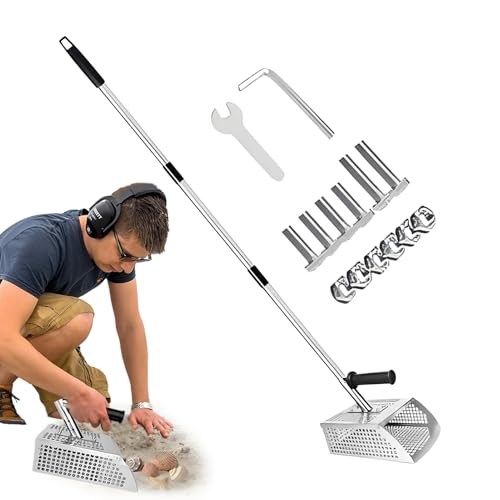 Pruojhw Metallsuchschaufel | Grabeschaufel Für Sand - Rostfreier Edelstahl Mit Langem Griff Und Antirutschgriff Zum Sieben Graben Und Schatzsuchen Am Pruojhw Metallsuchschaufel | Grabeschaufel Für Sand - Rostfreier Edelstahl Mit Langem Griff Und Antirutschgriff Zum Sieben Graben Und Schatzsuchen Am von Pruojhw