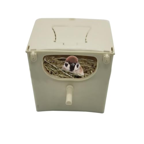 Pruojhw Nistkasten Mit Sitzstange,-Paarungskasten,Vogelkäfig-Aufzuchtbox Mit Sitzstange Leicht Zu Reinigendes Und Zu Installierendes Vogelkäfignest Für, Mandarinenten, Sittiche von Pruojhw