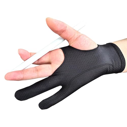 Pruojhw Tablett Handschuh, DigitalHandschuh Zwei Finger, Paar Atmungsaktive Links Rechts Handschuhe für Zeichner Anfänger Handballen Papier Skizzen Tablet Nutzung von Pruojhw