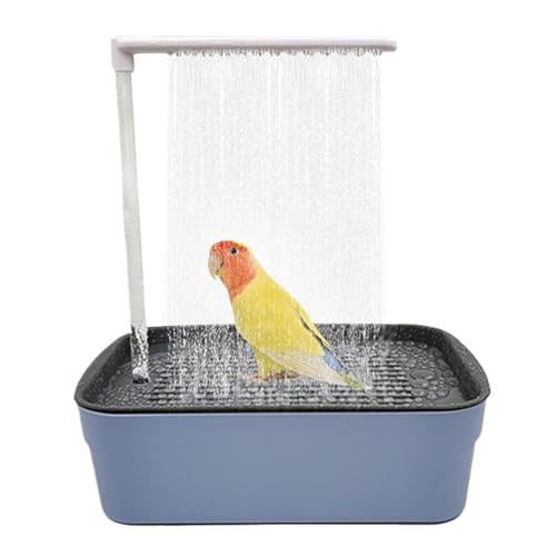 Pruojhw Vogelbad-Duschwanne, Vogelbad-Brunnen Badewanne Mit Zirkulierendem Wasser Für Papageien,Automatischer Wasserkreislauf, Vogeldusche, Vogelkäfig-Zubehör Für Nymphensittiche von Pruojhw