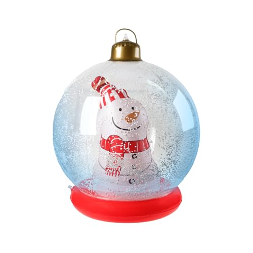Pruojhw Weihnachtsaufblasbare Deko für draußen - 60 cm Weihnachtsdekoration für Garten,Niedlicher Wetterfeste Deko für Fenster Dach Rasen Winterpool von Pruojhw