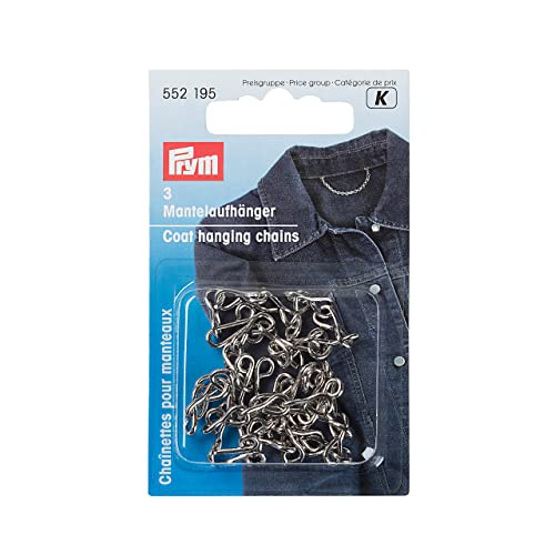 PRYM 552195 Mantelaufhänger Eisen silberfarbig, 3 Stück, 9 x 6 x 1 cm, Silber PRYM 552195 Mantelaufhänger Eisen silberfarbig, 3 Stück, 9 x 6 x 1 cm, Silber von Prym