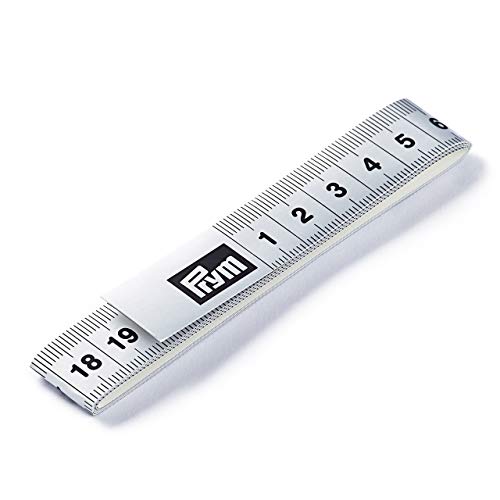 Prym Maßband Fixo Plus selbstklebend 150 cm/cm, Poly-Fiber-Gewebe, silberfarbig, 5 cm von Prym
