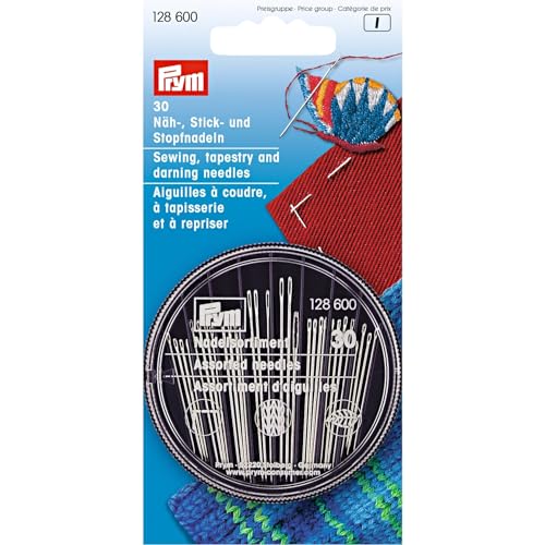 Prym 128,600 Näh-Stick-Stopfnadelsortiment Tapisserie und gewagte Nadeln, Steel, Silber, Eine Grösse, 30 Count von Prym